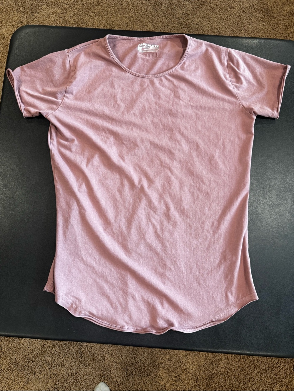 Alphalete L Dusty Pink Short Sleeve Scoop Neck Tee